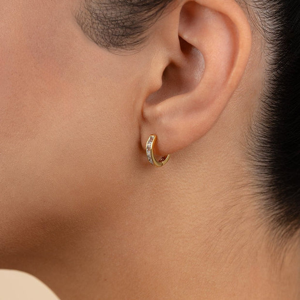 Anwen Emerald Cut CZ Hoops