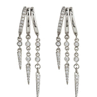Jenna Triple Spike Dangle Huggies