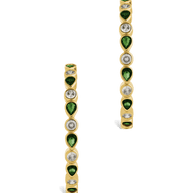 Bezel Set Mixed CZ Hoops