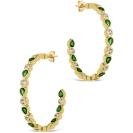 Bezel Set Mixed CZ Hoops