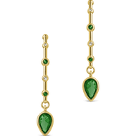Bezel CZ Station Hoop Earrings