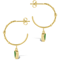 Bezel CZ Station Hoop Earrings