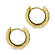 Mixed CZ Chunky Huggie Hoops