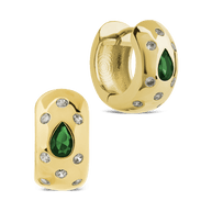 Mixed CZ Chunky Huggie Hoops