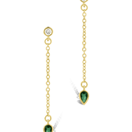 Delicate Chain Link CZ Drop Earrings