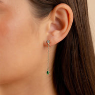 Delicate Chain Link CZ Drop Earrings