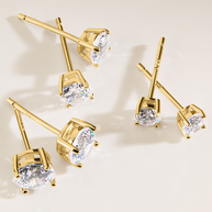 Sterling Silver CZ Stud Earring Set