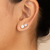 Sterling Silver CZ Stud Earring Set