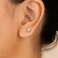 Sterling Silver CZ Stud Earring Set