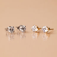 Sterling Silver 5mm CZ Stud Earrings
