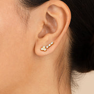 Sterling Silver 2pc Bezel Stud Set