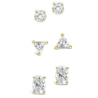 Sterling Silver Everyday CZ Stud Set of 3