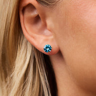Sterling Silver 7mm Rainbow CZ Studs