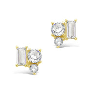 Sterling Silver CZ Cluster Studs