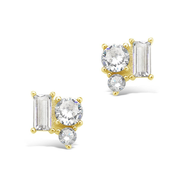 Sterling Silver CZ Cluster Studs