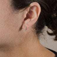Sterling Silver CZ Pyramid Studs