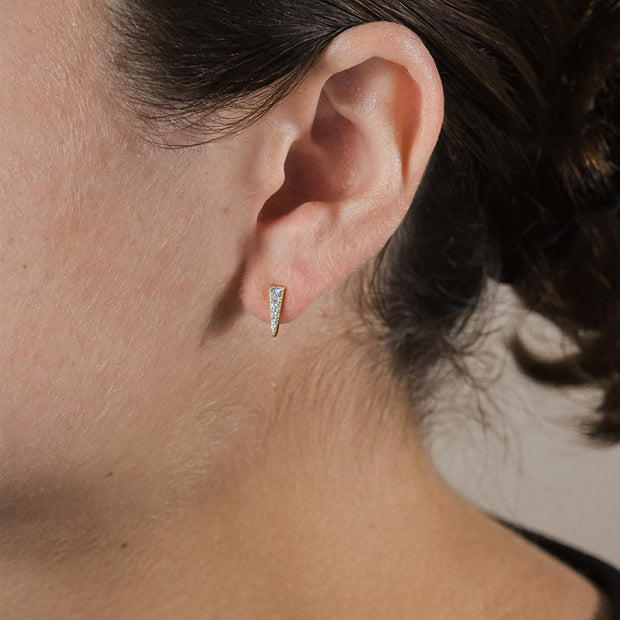 Sterling Silver CZ Pyramid Studs