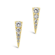 Sterling Silver CZ Pyramid Studs