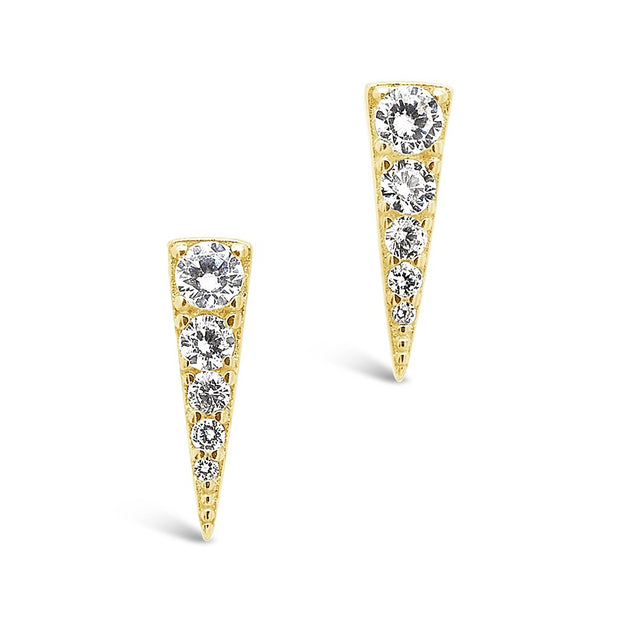 Sterling Silver CZ Pyramid Studs
