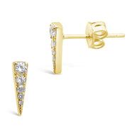 Sterling Silver CZ Pyramid Studs