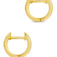 Sterling Silver CZ Baguette Micro Hoop Earrings