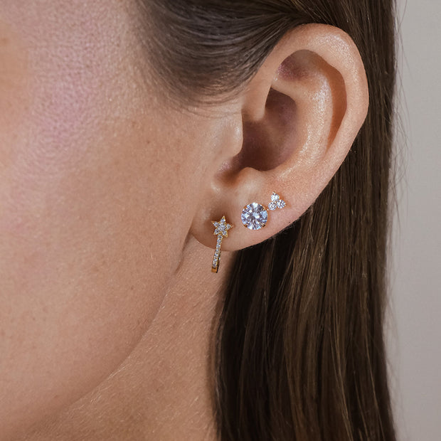 Sterling Silver 4pc Everyday CZ Earring Set
