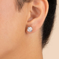 Sterling Silver 8mm CZ Stud Earrings