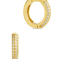 Sterling Silver Pave CZ Infinity Hoop Earrings
