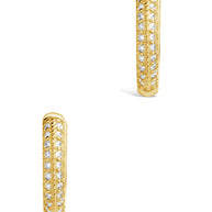 Sterling Silver Pave CZ Infinity Hoop Earrings