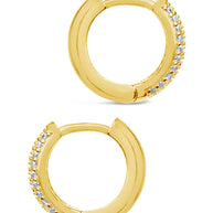 Sterling Silver Pave CZ Infinity Hoop Earrings