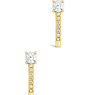 Sterling Silver CZ Suspender Stud Earrings
