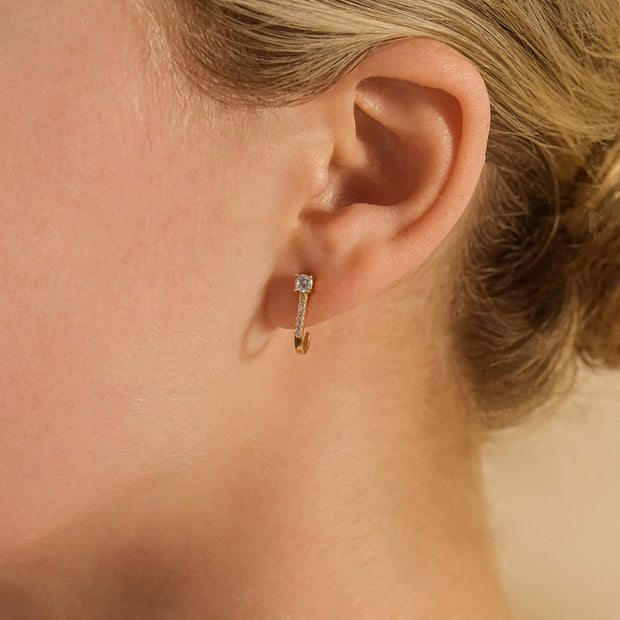 Sterling Silver CZ Suspender Stud Earrings