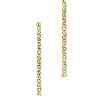 Sterling Silver CZ Linear Drop Earrings