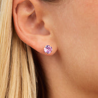 Sterling Silver 7mm Rainbow CZ Studs
