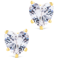 Sterling Silver 5mm Heart CZ Stud Earrings