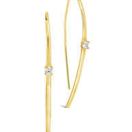 Sterling Silver CZ Studded Threader Earrings