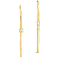 Sterling Silver CZ Studded Threader Earrings