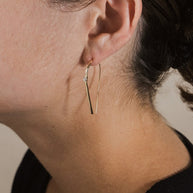 Sterling Silver CZ Studded Threader Earrings