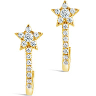 Sterling Silver CZ Star Jacket Earrings