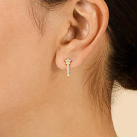 Sterling Silver CZ Star Jacket Earrings