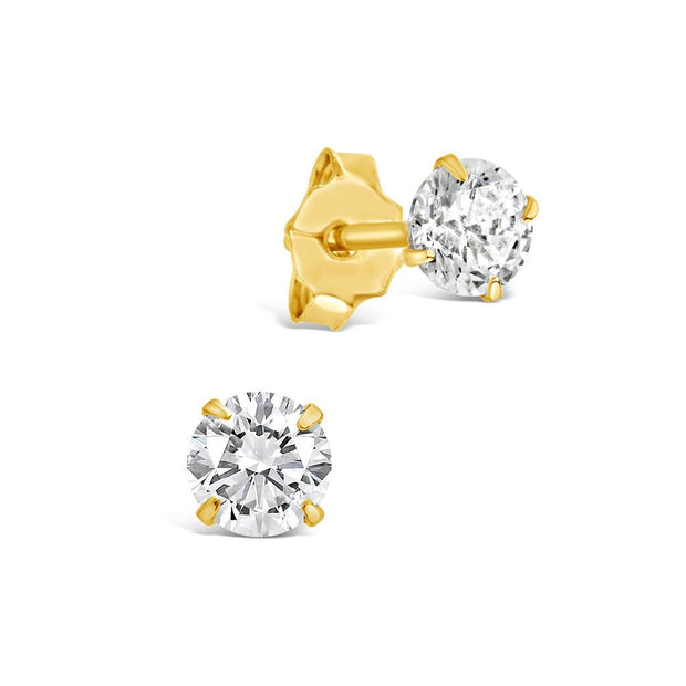 Sterling Silver 4mm CZ Stud Earrings
