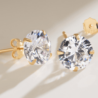 Sterling Silver 6mm CZ Stud Earrings