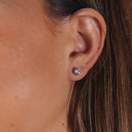 Sterling Silver 6mm CZ Stud Earrings