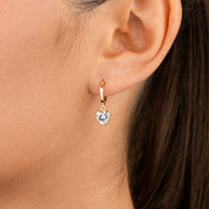 Sterling Silver Lizzy CZ Heart Drop Earrings