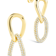 Sterling Silver Taissa CZ Chain Link Studs
