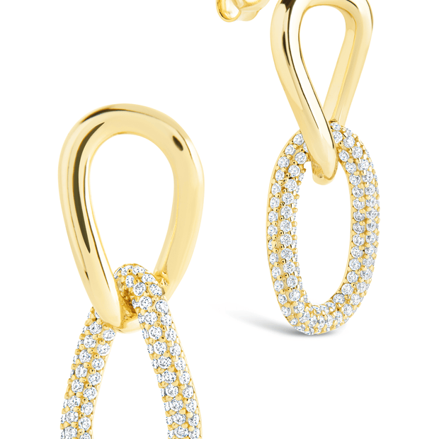Sterling Silver Taissa CZ Chain Link Studs