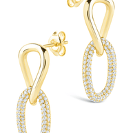 Sterling Silver Taissa CZ Chain Link Studs