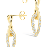 Sterling Silver Taissa CZ Chain Link Studs