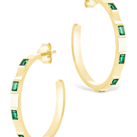 Sterling Silver Asher Flat Polished Hoops