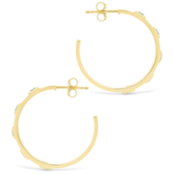 Sterling Silver Asher Flat Polished Hoops